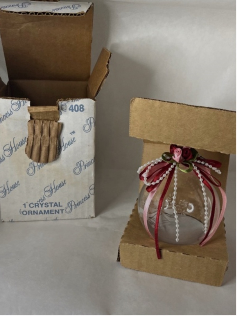 Princess House Jingle Bells Crystal Christmas Ornament in the original box 408